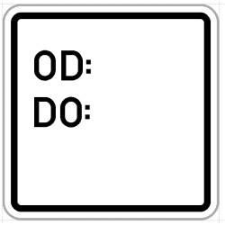 Dodatková tabule - Doba platnosti