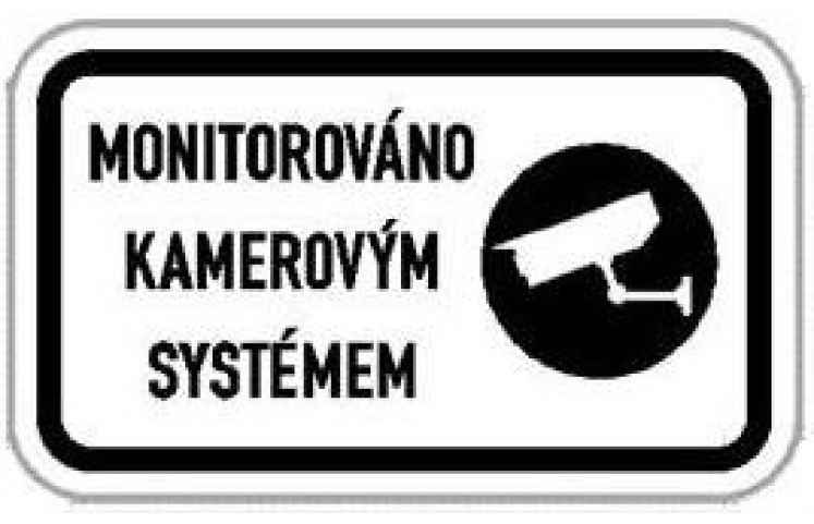 Dodatková tabule - Monitorováno kamerovým systémem