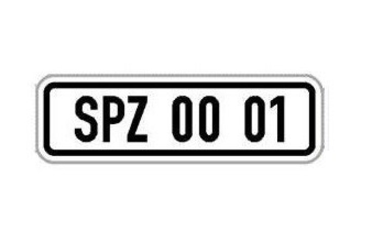 Dodatková tabule - Poznávací značka