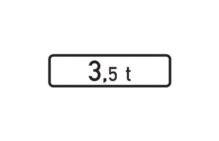 Dopravní značka E5 - Celková hmotnost Dopravní značka E5 - Celková hmotnost