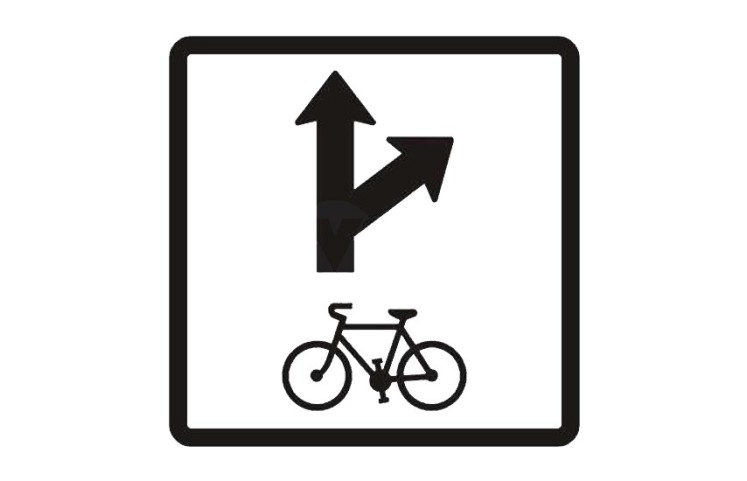 Dopravní značka E12c - Povolený směr jízdy cyklistů