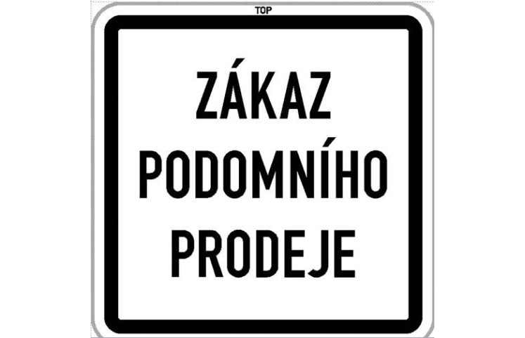 Dodatková tabule - Zákaz podomního prodeje