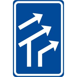 Dopravní značka IP17 - Uspořádání jízdních pruhů