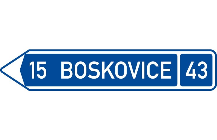 Dopravní značka IS3c - Směrová tabule (s jedním cílem)