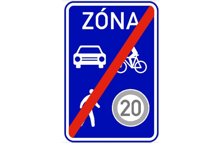 Dopravní značka IZ10b - Konec sdílené zóny, 750x1000mm Dopravní značka IZ10b - Konec sdílené zóny, 750x1000mm