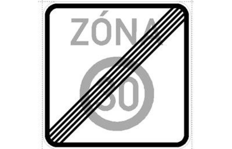 Dopravní značka IZ8b - Konec zóny s dopravním omezením