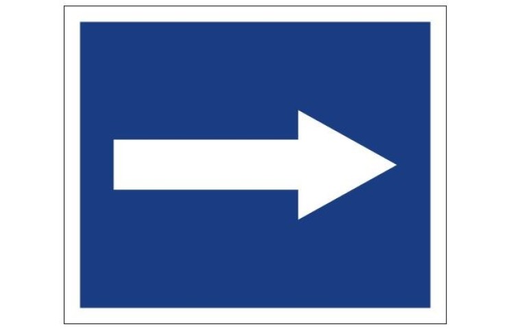 Plavební znak D3 - Doporučuje se plout ve směru šipky Plavební znak D3 - Doporučuje se plout ve směru šipky