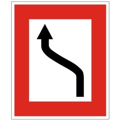 Plavební znak B2a - Příkaz plout ke straně plavební dráhy, která je po levém boku