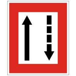 Plavební znak B3a - Příkaz přidržovat se strany plavební dráhy, která je po levém boku