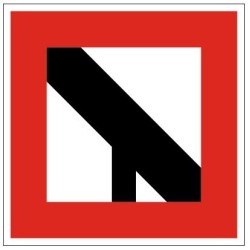 Plavební znak B9d - Povinnost před vplutím na hlavní vodní cestu