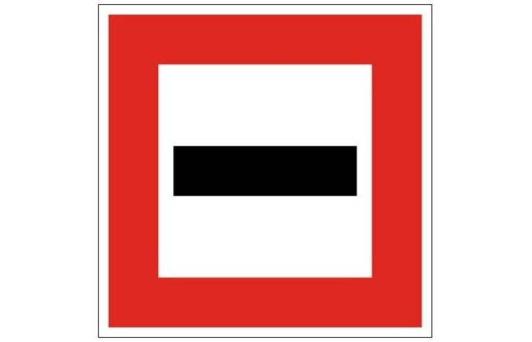 Plavební znak B5 - Příkaz zůstat stát v případech stanovených Řádem