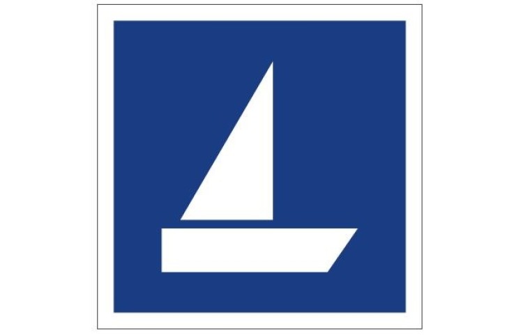 Plavební znak E18 - Plavba plachetnic povolena Plavební znak E18 - Plavba plachetnic povolena