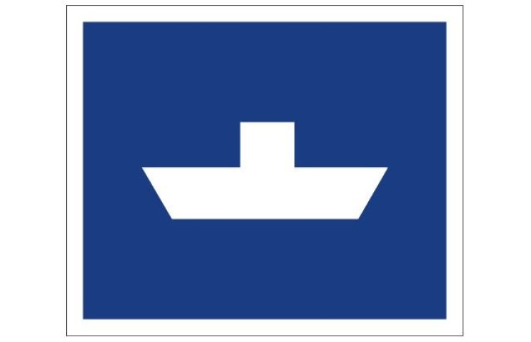 Plavební znak E4b - Převozní lodě plující volně