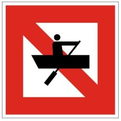 Plavební znak A16 - Zákaz plavby plavidel, která nejsou plachetnicemi ani nemají vlastní pohon