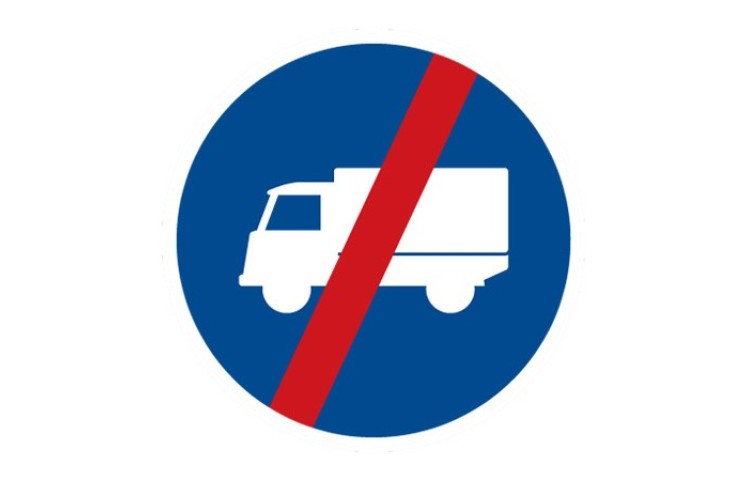 Dopravní značka C12b - Konec přikázaného jízdního pruhu