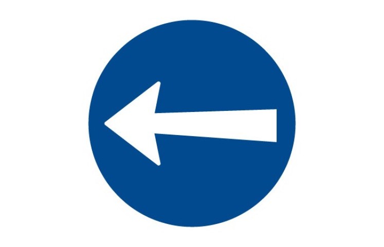 Dopravní značka C3b - Přikázaný směr jízdy zde vlevo