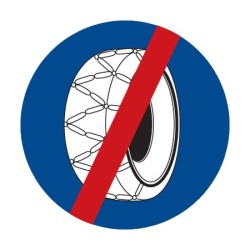 Dopravní značka C5b - Sněhové řetězy - konec