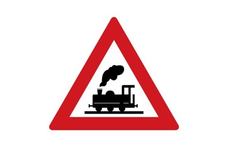 Dopravní značka A30 - Železniční přejezd bez závor