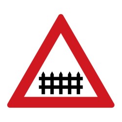 Dopravní značka A29 - Železniční přejezd se závorami