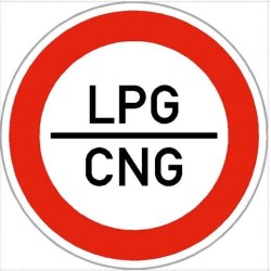 Dopravní značka - Zákaz vjezdu LPG/CNG