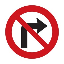 Dopravní značka B24a - Zákaz odbočování vpravo