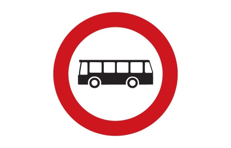 Dopravní značka B5 - Zákaz vjezdu autobusů