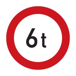 Dopravní značka B13 - Zákaz vjezdu vozidel, jejichž okamžitá hmotnost přesahuje vyznačenou mez