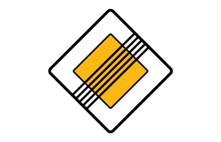 Dopravní značka P3 - Konec hlavní pozemní komunikace Dopravní značka P3 - Konec hlavní pozemní komunikace