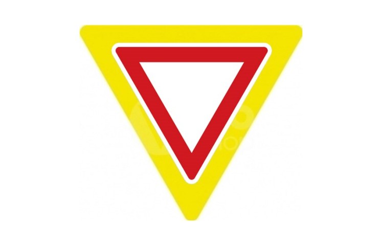 Dopravní značka P4 - Dej přednost v jízdě, zvýrazněná