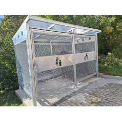 Uzamykatelný přístřešek DUO pro dva kontejnery 1100l